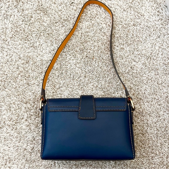 Dooney & Bourke Kyra Shoulder Bag Handbag Purse Midnight Blue Navy leather - Picture 2 of 16